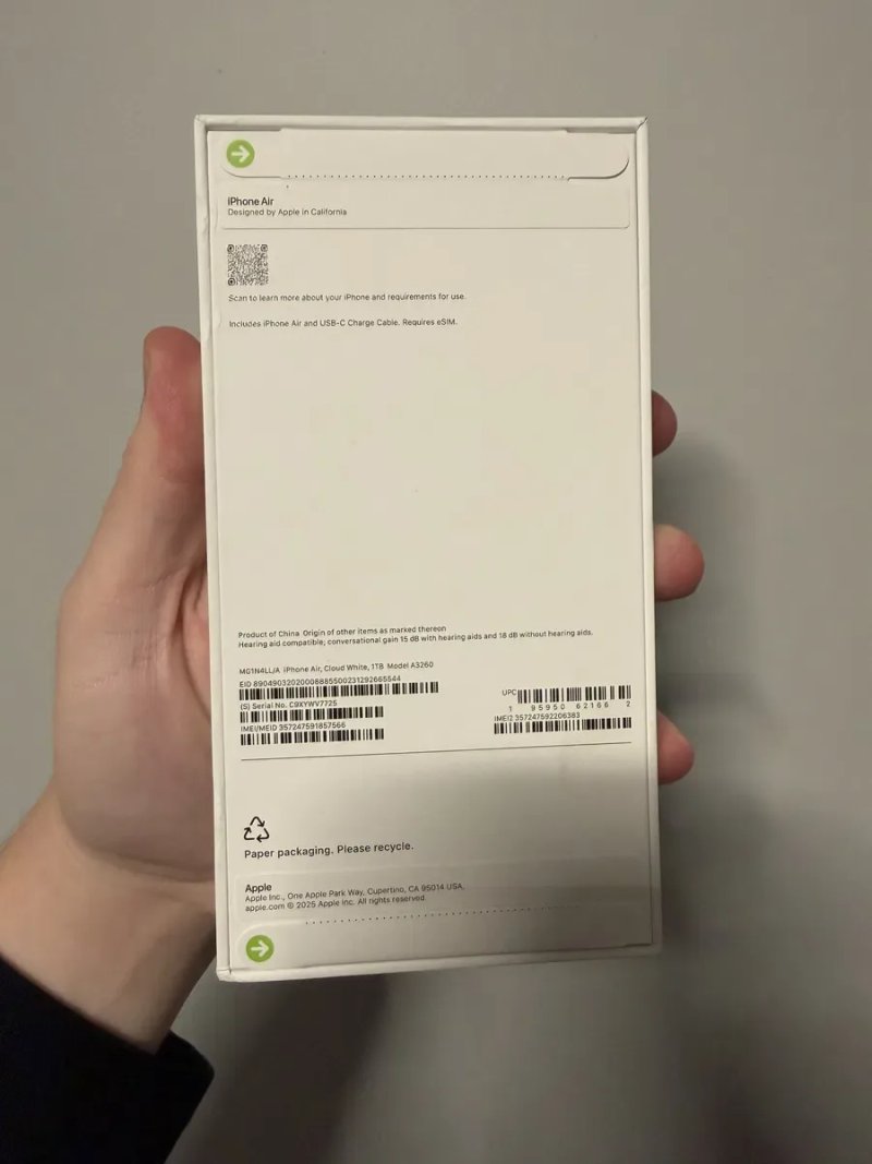 Apple iPhone Air 1TB. ( Cloud White ) (MG3E4, MG1N4, MG2X4) — фото 3