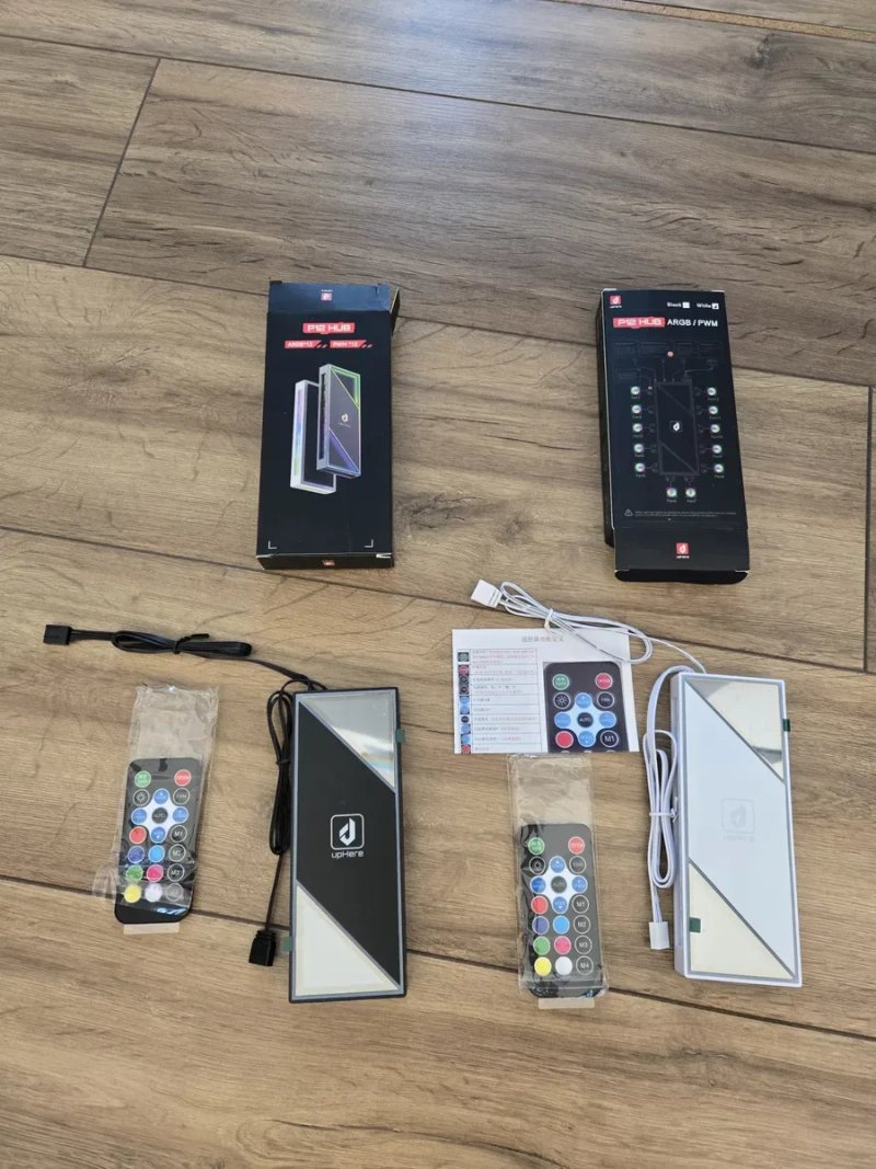 ARGB Контролер для вентиляторів upHere на 12 портів, ARGB 5V 3Pin + PWM 4 Pin, живлення через SATA, магнітне кріплення для корпусу ПК, з пультом ДУ — фото 8