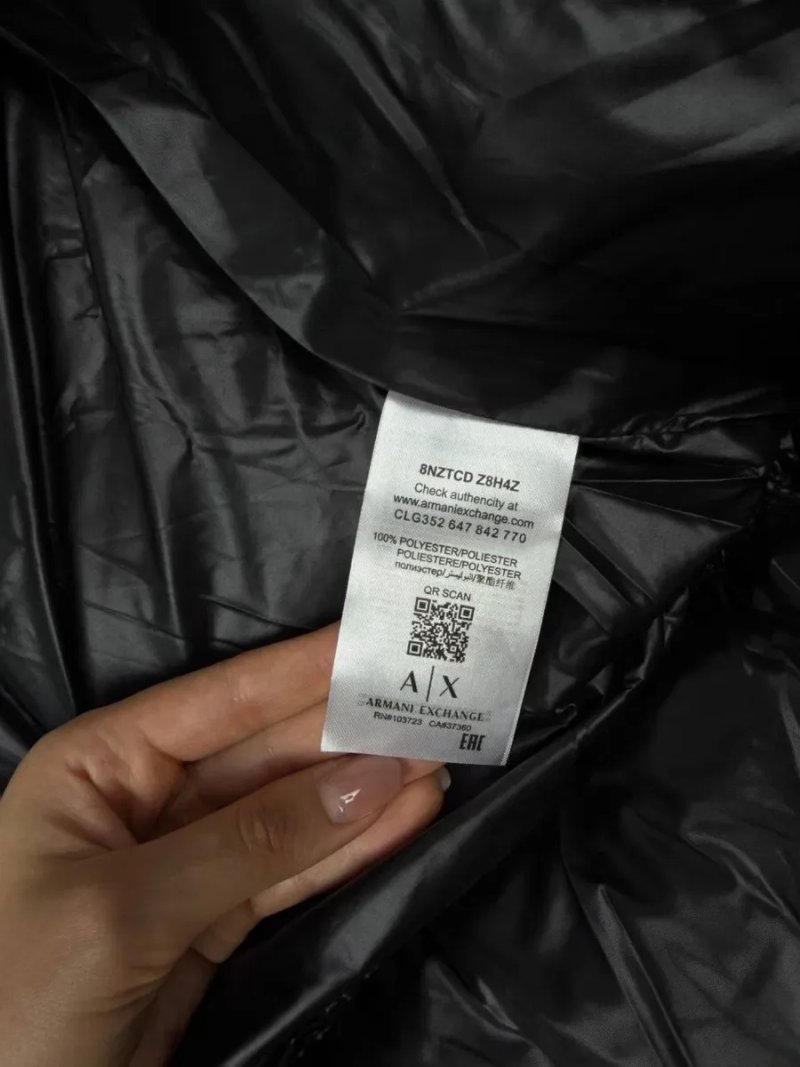 Armani Exchange A|X — чоловічий чорний пуховик | Зимова куртка — фото 4
