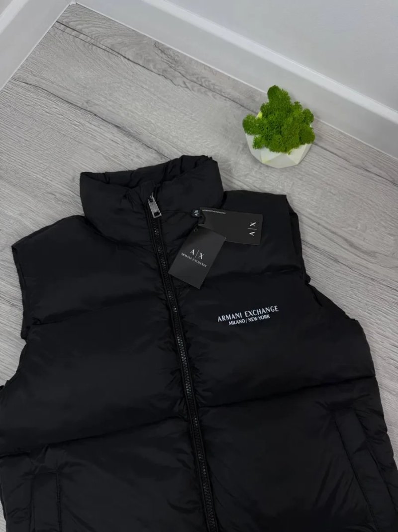 Armani Exchange чоловіча жилетка безрукавка | чорна | Армані жилетка чорна чоловіча| Безрукавка армані Ексчейндж — фото 3
