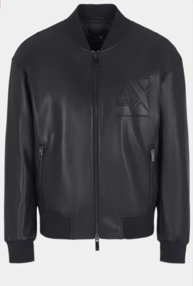 Armani Exchange Logo-Embossed / Short Bomber Jacket with Embossed Pattern — фото 2