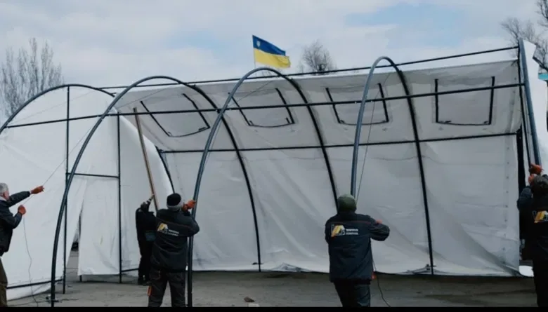 Арочний ПВХ ангар  8×8×4 за день | склад / СТО / гараж /тимчасове житло/шелтер — фото 4