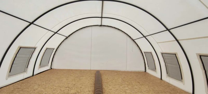 Арочний ПВХ ангар  8×8×4 за день | склад / СТО / гараж /тимчасове житло/шелтер — фото 5
