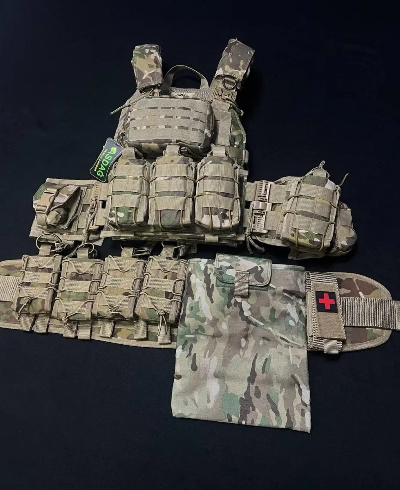 ASDAG/ 7.62 Комплект рпс 7 підсумків + плитоноска 7 підсумків / рпс мультикам піксель / плитоноска піксель мультикам / Тактична плитоноска рпс мульт — фото 2