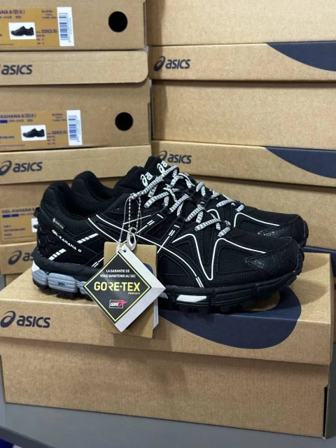 Asics Gel-Kahana 8 Black White Gore-Tex термо кросівки асікс водонепроникні з мембраною