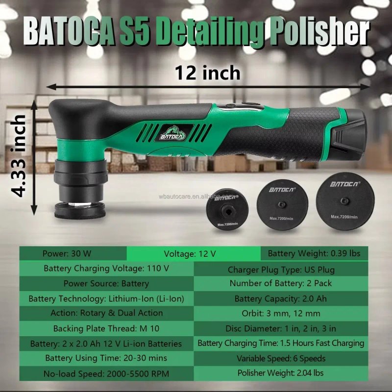 Batoca S5 set2 полірувальна машинка з змінними ексцентриками — фото 3