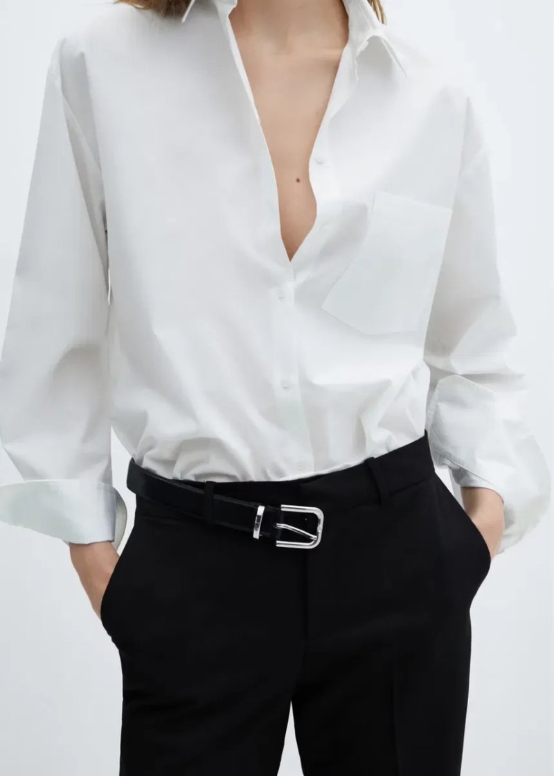 Базова біла сорочка Mango XS S — фото 4