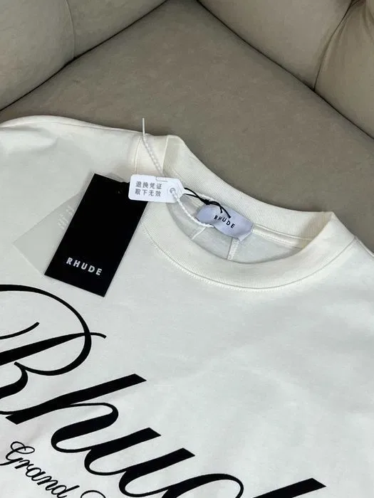 Белая футболка с принтом Rhude мужская футболка коттон f733 — фото 3