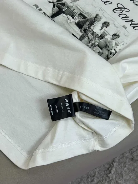 Белая футболка с принтом Rhude мужская футболка коттон f733 — фото 5