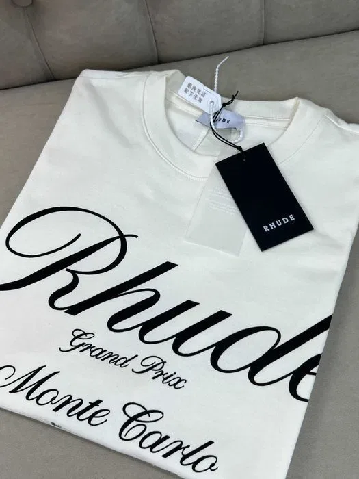 Белая футболка с принтом Rhude мужская футболка коттон f733 — фото 6