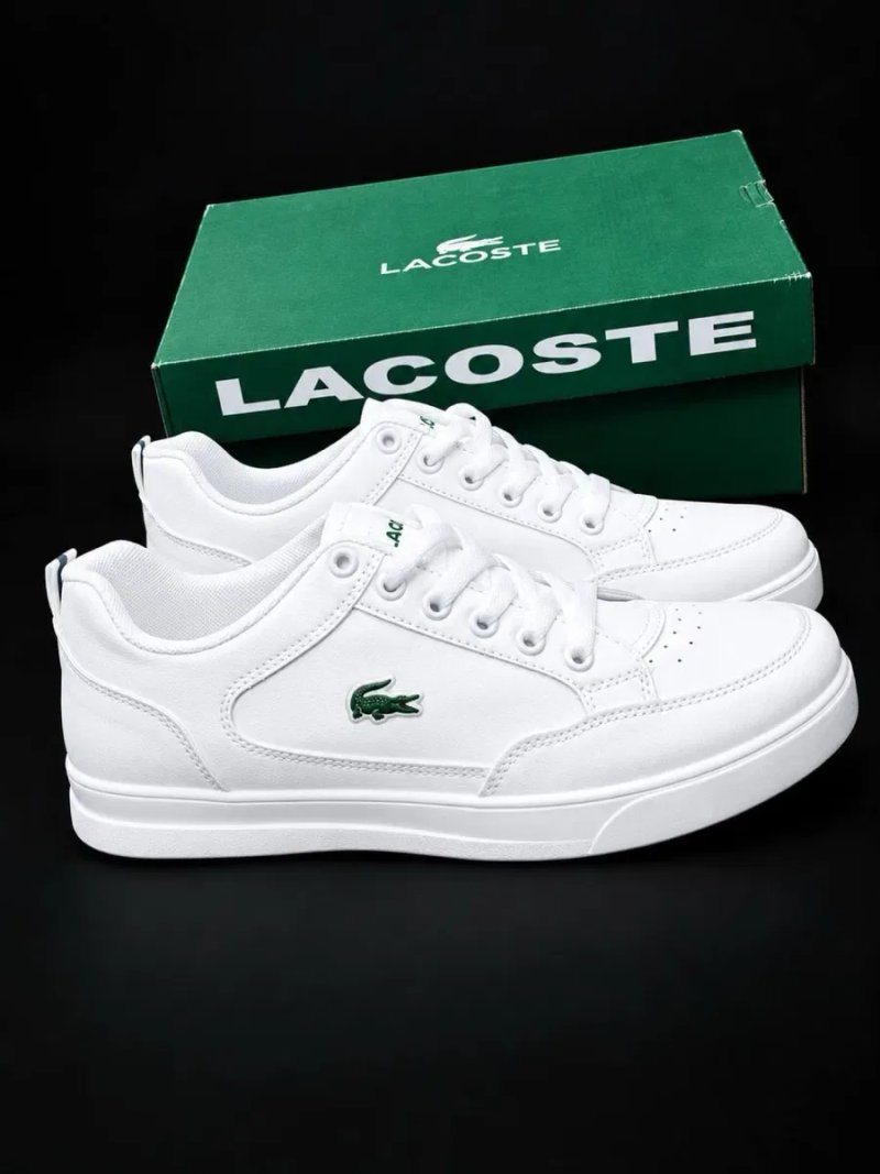 Белые кожаные кросовки Lacoste мужскеие красовки Натуральная кожа Кроссовки лакоста Качественые кросовки под любой обрыз Мягкие — фото 4