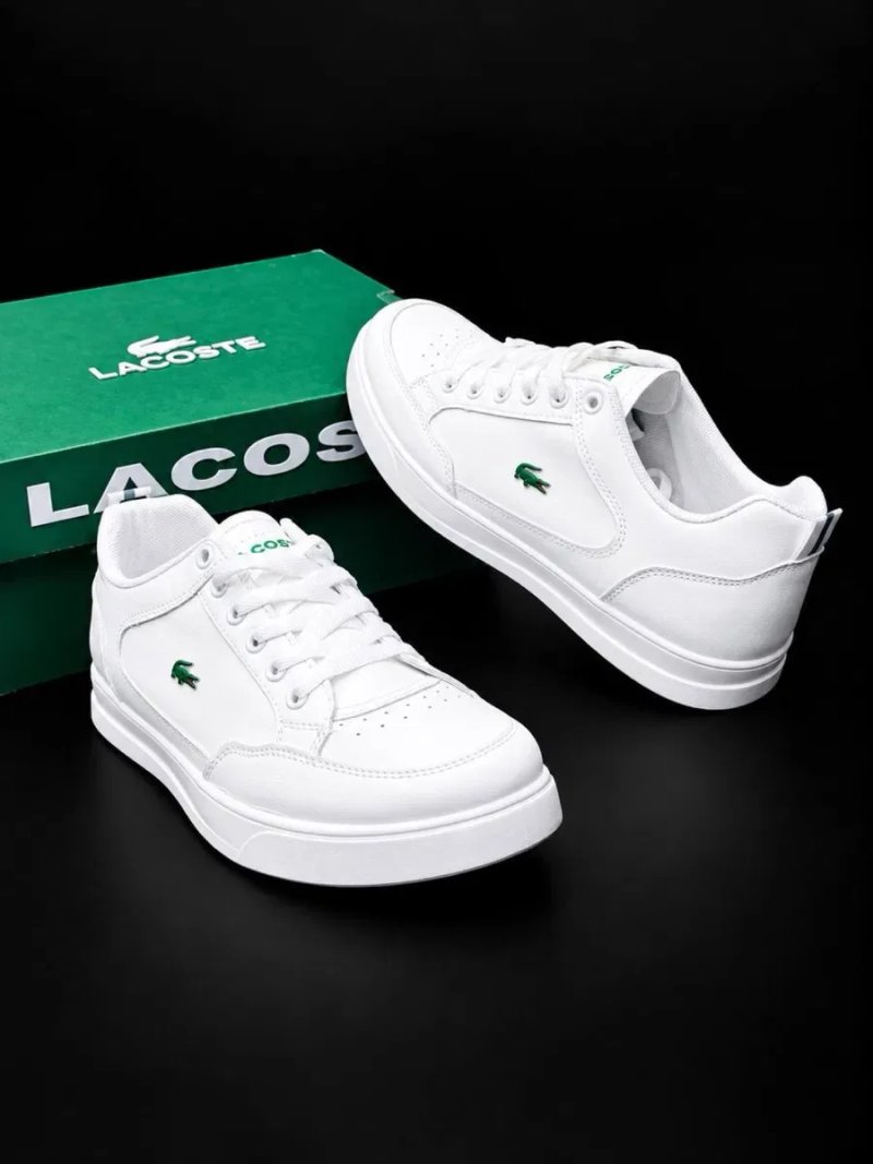 Белые кожаные кросовки Lacoste мужскеие красовки Натуральная кожа Кроссовки лакоста Качественые кросовки под любой обрыз Мягкие — фото 6
