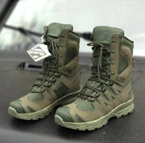 Берці Salomon Quest 4D Forces High GTX Олива | GORE-TEX | Тактичні