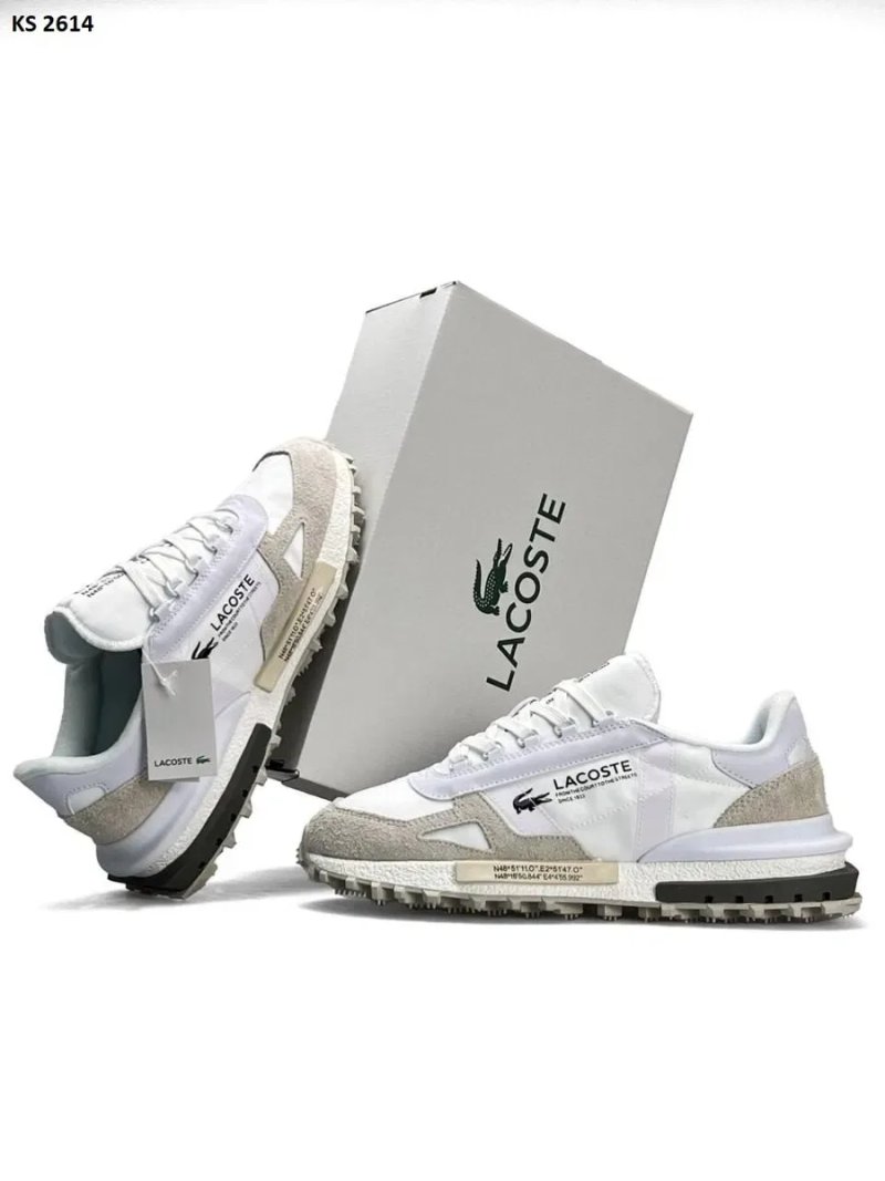 БЕЗ ПЕРЕДОПЛАТ ‼️ Кросівки Lacoste Elite Active White/Beige / топ якість — фото 3