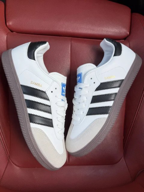 (БЕЗ ПЕРЕДОПЛАТИ) Adidas Samba OG Black White адідас самба чорні з білими смужками замшеві кросівки з бежевою гумовою підошвою