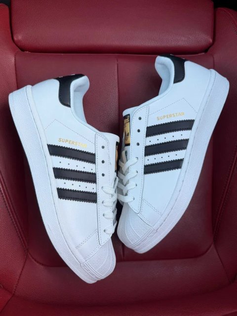 (БЕЗ ПЕРЕДОПЛАТИ) Adidas Superstar Classic White Black адідас суперстар класичні білі шкіряні кросівки з чорними смужками