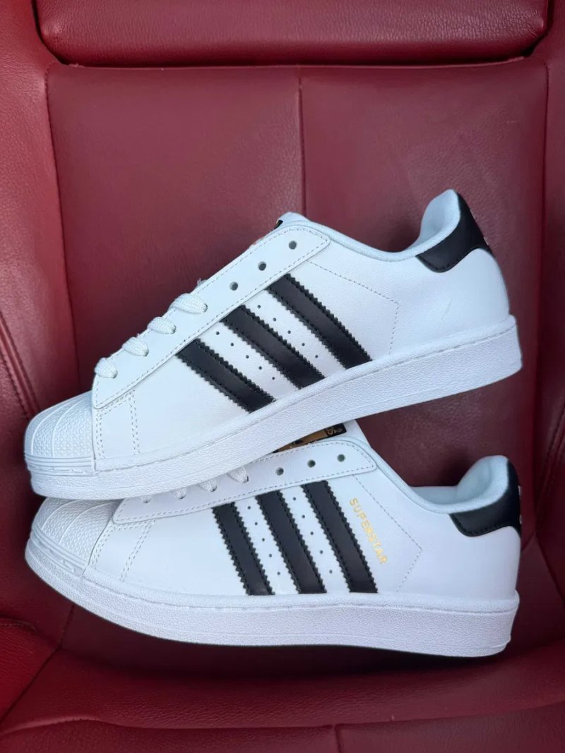 (БЕЗ ПЕРЕДОПЛАТИ) Adidas Superstar Classic White Black адідас суперстар класичні білі шкіряні кросівки з чорними смужками — фото 3