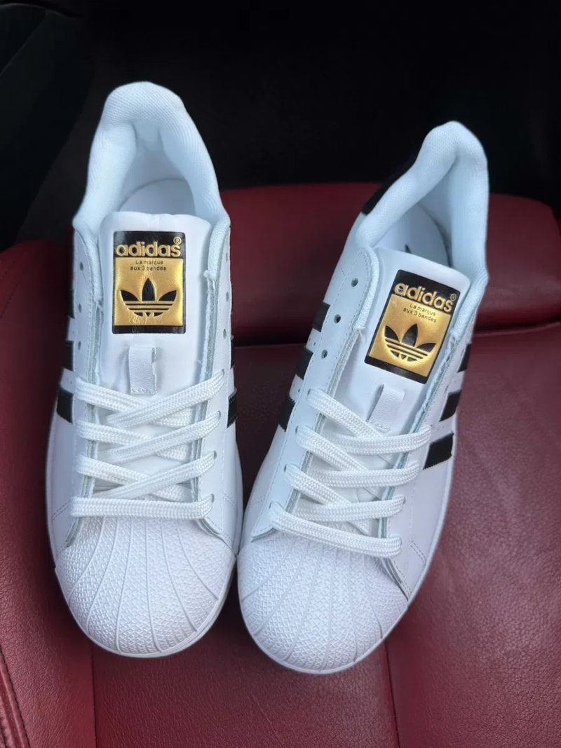 (БЕЗ ПЕРЕДОПЛАТИ) Adidas Superstar Classic White Black адідас суперстар класичні білі шкіряні кросівки з чорними смужками — фото 4