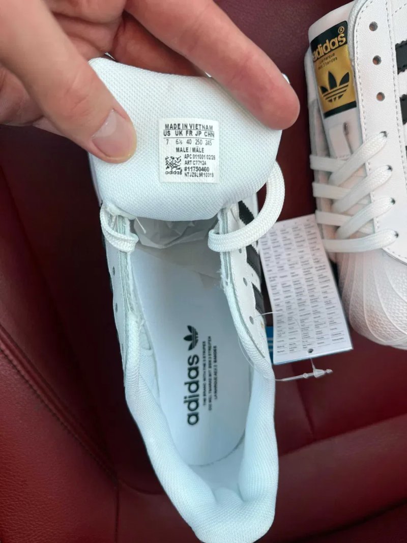 (БЕЗ ПЕРЕДОПЛАТИ) Adidas Superstar Classic White Black адідас суперстар класичні білі шкіряні кросівки з чорними смужками — фото 6