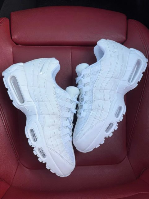 (БЕЗ ПЕРЕДОПЛАТИ) Nike Air Max 95 Essential White найк ейр макс 95 білі шкіряні сітчасті кросівки з прозорими повітряними подушками