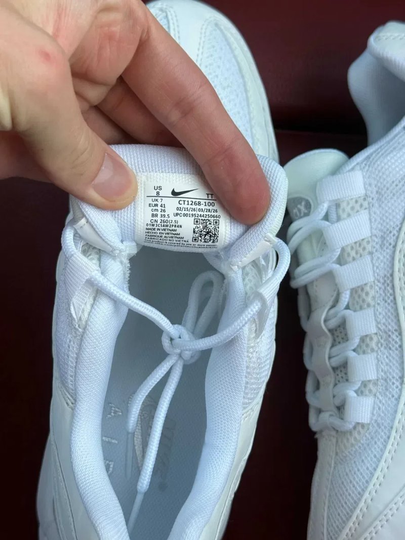 (БЕЗ ПЕРЕДОПЛАТИ) Nike Air Max 95 Essential White найк ейр макс 95 білі шкіряні сітчасті кросівки з прозорими повітряними подушками — фото 6