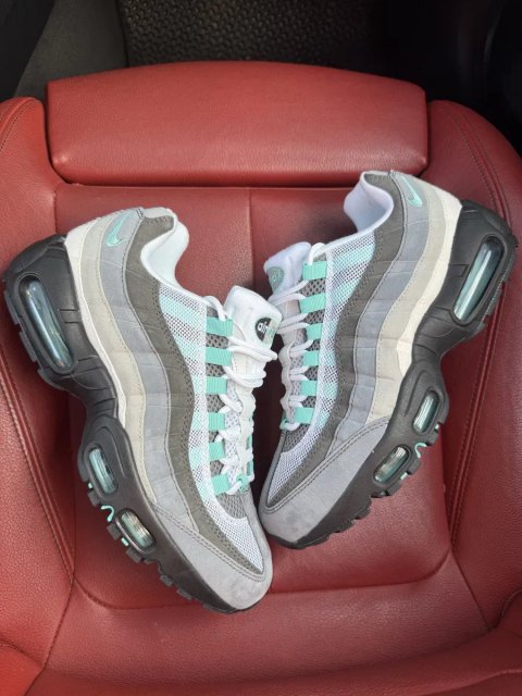 (БЕЗ ПЕРЕДОПЛАТИ) Nike Air Max 95 Hyper Turquoise найк ейр макс 95 бірюзово-сірі кросівки з повітряними подушками Air