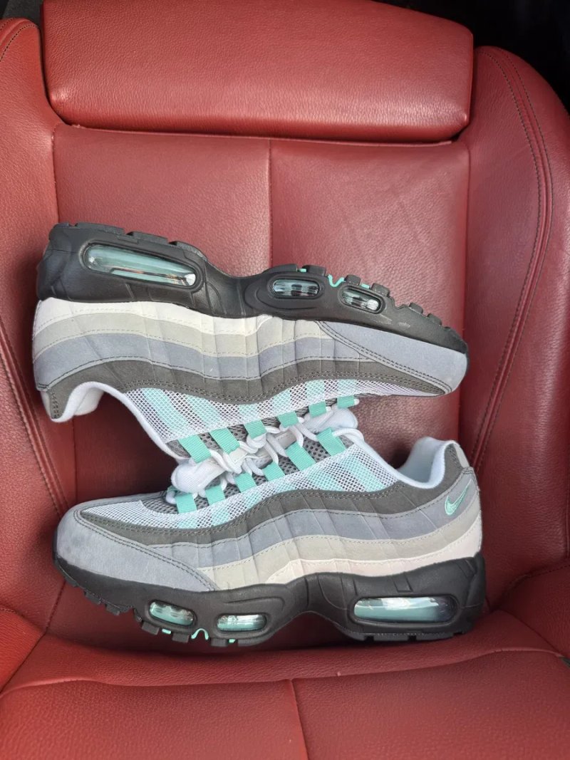(БЕЗ ПЕРЕДОПЛАТИ) Nike Air Max 95 Hyper Turquoise найк ейр макс 95 бірюзово-сірі кросівки з повітряними подушками Air — фото 2