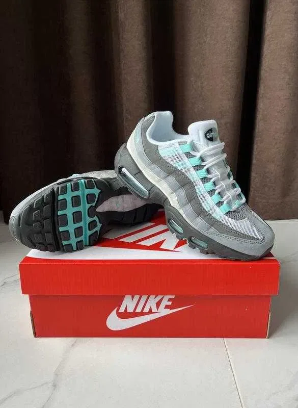 (БЕЗ ПЕРЕДОПЛАТИ) Nike Air Max 95 Hyper Turquoise найк ейр макс 95 бірюзові сірі кросівки сітка — фото 2