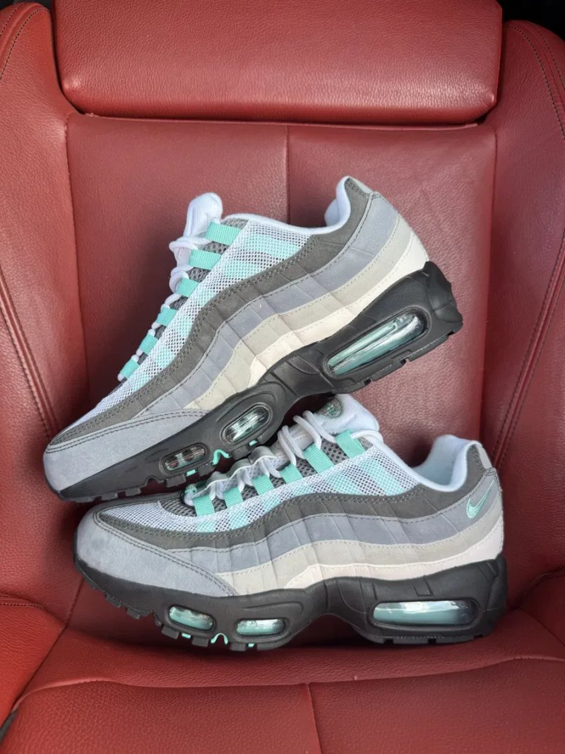 (БЕЗ ПЕРЕДОПЛАТИ) Nike Air Max 95 Hyper Turquoise найк ейр макс 95 бірюзово-сірі кросівки з повітряними подушками Air — фото 3