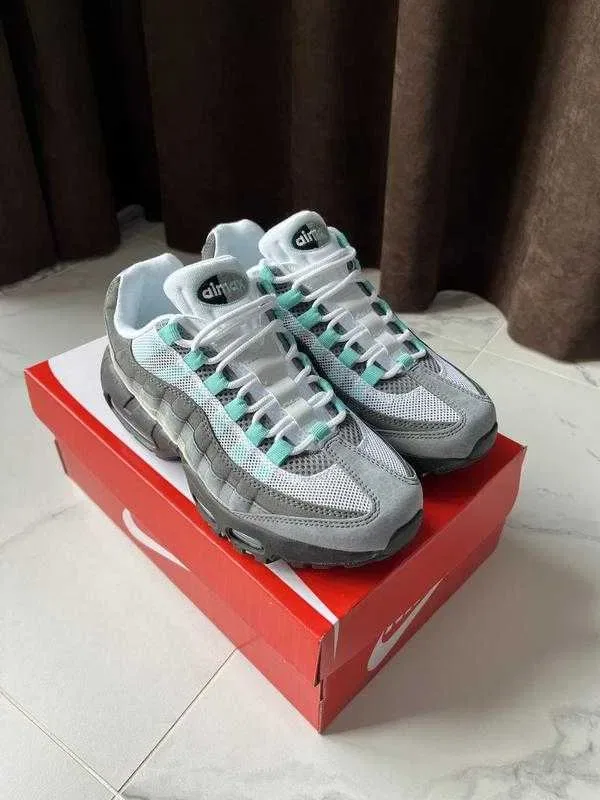 (БЕЗ ПЕРЕДОПЛАТИ) Nike Air Max 95 Hyper Turquoise найк ейр макс 95 бірюзові сірі кросівки сітка — фото 3