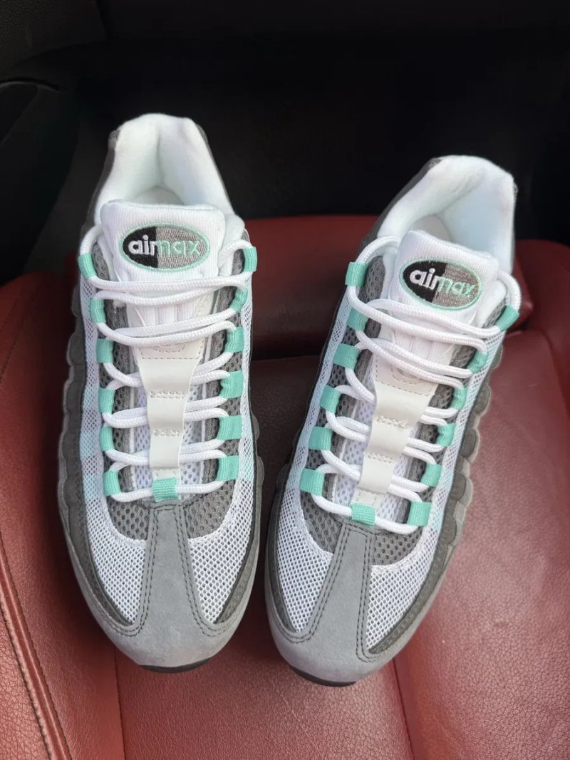 (БЕЗ ПЕРЕДОПЛАТИ) Nike Air Max 95 Hyper Turquoise найк ейр макс 95 бірюзово-сірі кросівки з повітряними подушками Air — фото 4