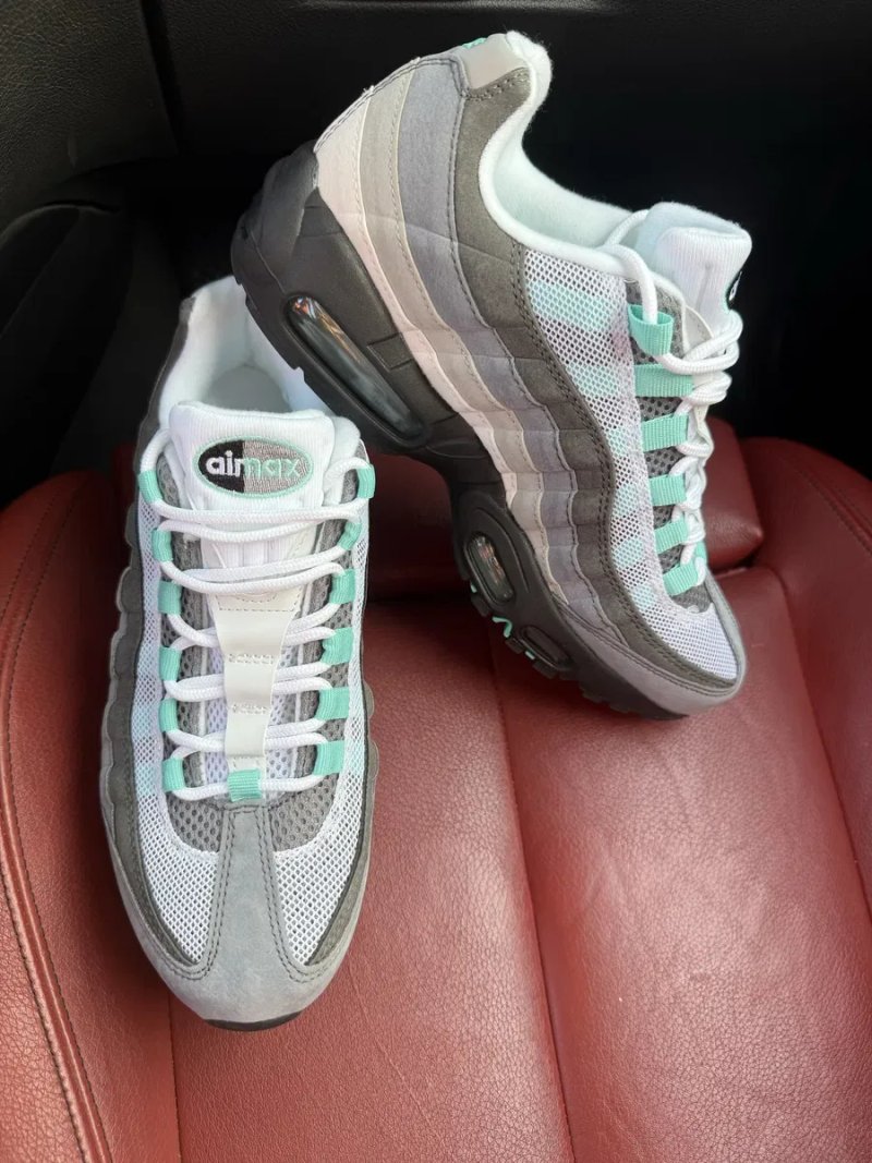 (БЕЗ ПЕРЕДОПЛАТИ) Nike Air Max 95 Hyper Turquoise найк ейр макс 95 бірюзово-сірі кросівки з повітряними подушками Air — фото 5