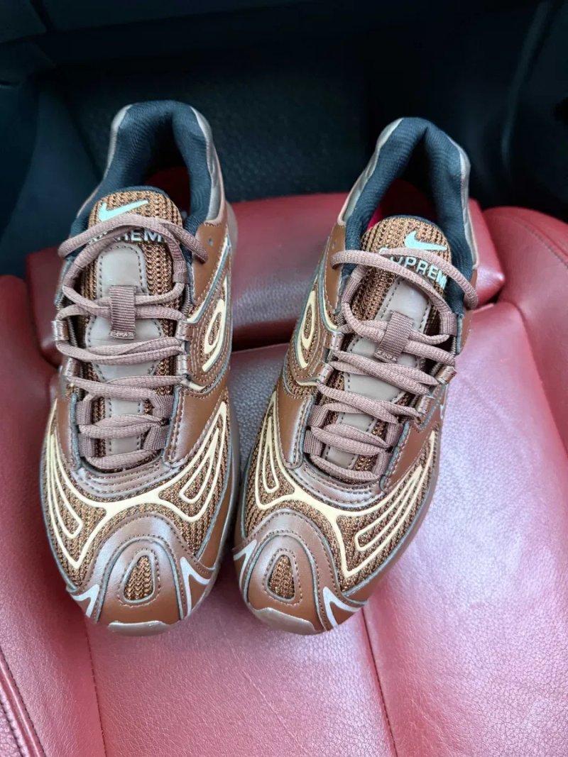 (БЕЗ ПЕРЕДОПЛАТИ) Nike Air Max 98 x Supreme Brown найк ейр макс 98 супрім коричневі шкіряні кросівки з рефлективними деталями та амортизацією Air — фото 4