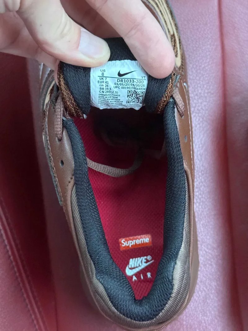 (БЕЗ ПЕРЕДОПЛАТИ) Nike Air Max 98 x Supreme Brown найк ейр макс 98 супрім коричневі шкіряні кросівки з рефлективними деталями та амортизацією Air — фото 6