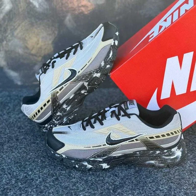 (БЕЗ ПЕРЕДОПЛАТИ) Nike Initiator Custom Grey Black Beige найк інітіейтор кастом сірі бежеві чорні кросівки сітка — фото 3