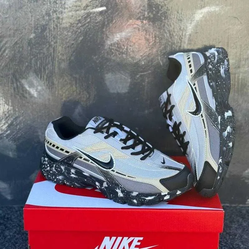 (БЕЗ ПЕРЕДОПЛАТИ) Nike Initiator Custom Grey Black Beige найк інітіейтор кастом сірі бежеві чорні кросівки сітка — фото 4