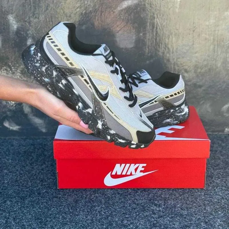(БЕЗ ПЕРЕДОПЛАТИ) Nike Initiator Custom Grey Black Beige найк інітіейтор кастом сірі бежеві чорні кросівки сітка — фото 5