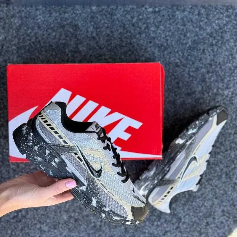 (БЕЗ ПЕРЕДОПЛАТИ) Nike Initiator Custom Grey Black Beige найк інітіейтор кастом сірі бежеві чорні кросівки сітка — фото 6
