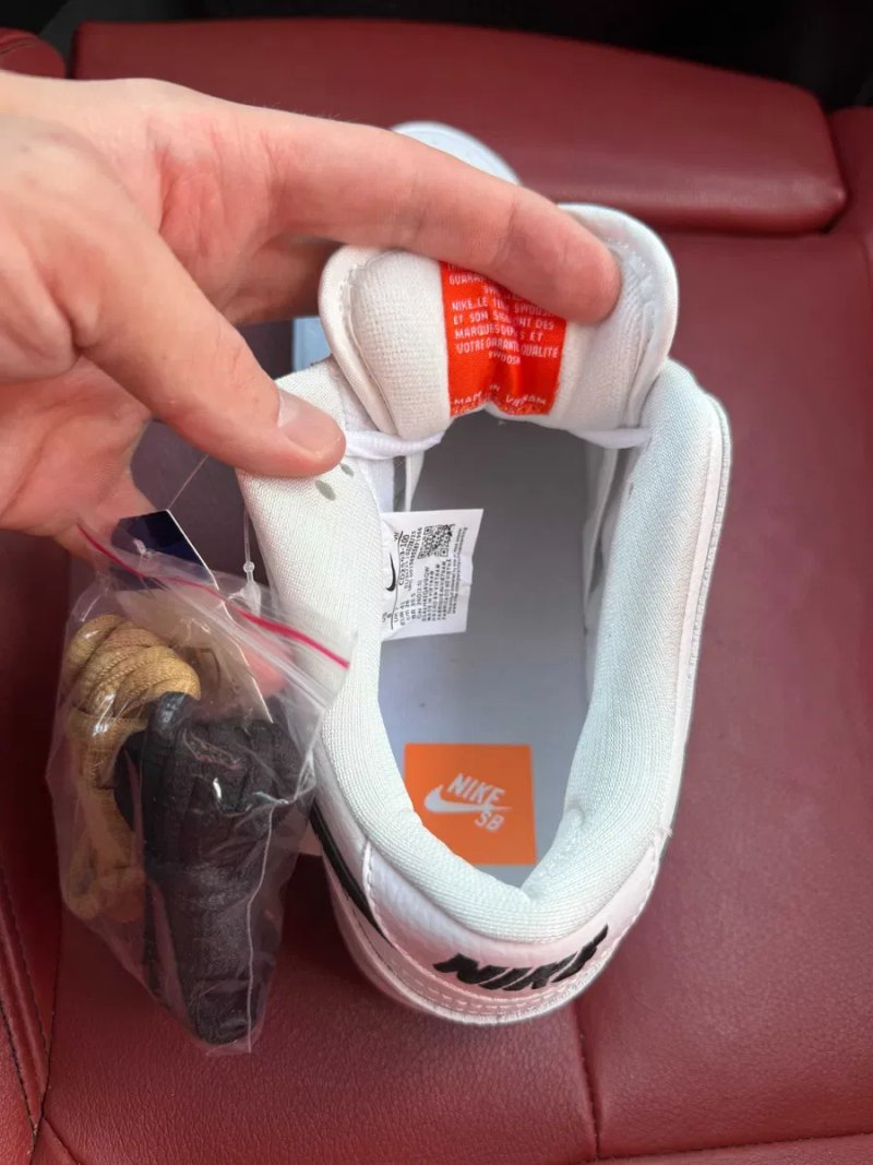 (БЕЗ ПЕРЕДОПЛАТИ) Nike SB Dunk Low White Gum найк данк білі шкіряні кросівки кеди з коричневою підошвою — фото 6