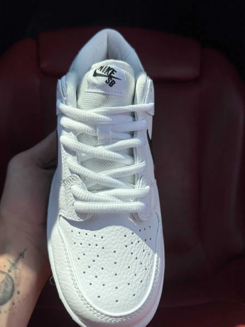 (БЕЗ ПЕРЕДОПЛАТИ) Nike SB Dunk Low White Gum найк данк білі шкіряні кросівки кеди з коричневою підошвою — фото 7
