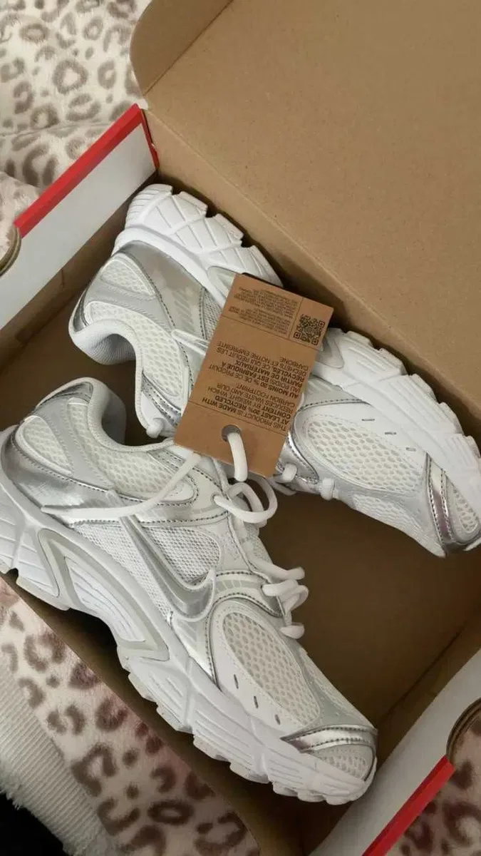 (БЕЗ ПЕРЕДОПЛАТИ) Nike V5K White Silver найк вомеро в5к білі зі сріблястим кросівки сітка — фото 6