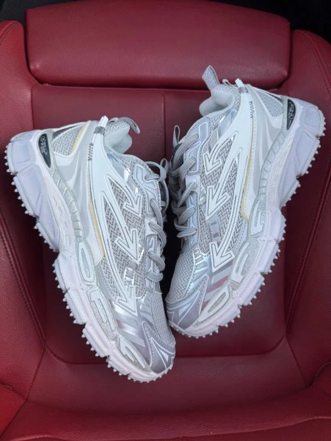 (БЕЗ ПЕРЕДОПЛАТИ) Off-White "Be Right Back" Grey White офф вайт бі райт бек сіро-білі сітчасті кросівки з фірмовою стрілкою та масивною підошвою