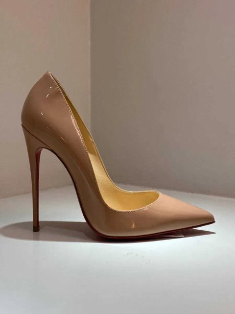 Бежевые туфли лодочки Лабутены Louboutin So Kate 10 12 см туфлі бежеві