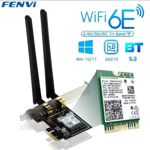 Безпровідний адаптер FENVI Wi-Fi 6E AX210 BT 5.3 802.11AX M2-E