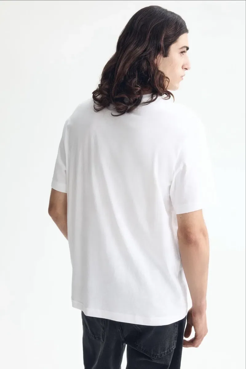 Біла футболка H&M Regular Fit M-L-XL чоловіча базова футболка — фото 3
