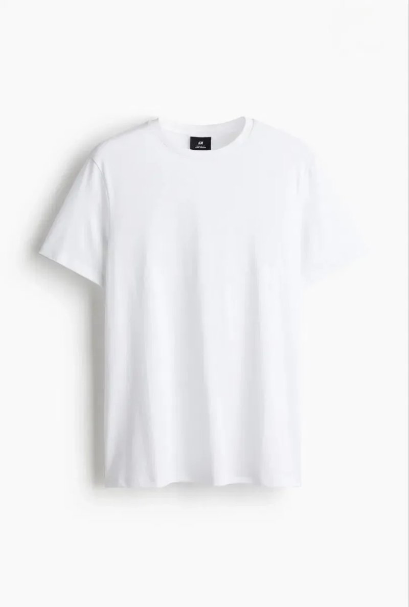 Біла футболка H&M Regular Fit M-L-XL чоловіча базова футболка — фото 5