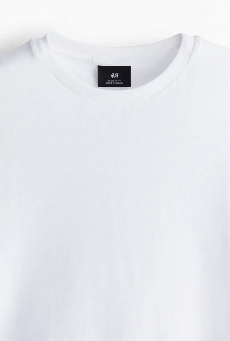Біла футболка H&M Regular Fit M-L-XL чоловіча базова футболка — фото 6