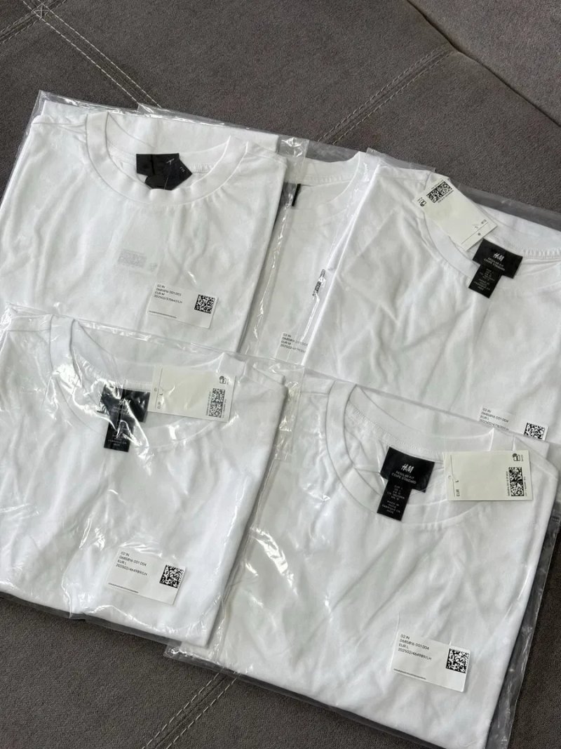 Біла футболка H&M Regular Fit M-L-XL чоловіча базова футболка — фото 7