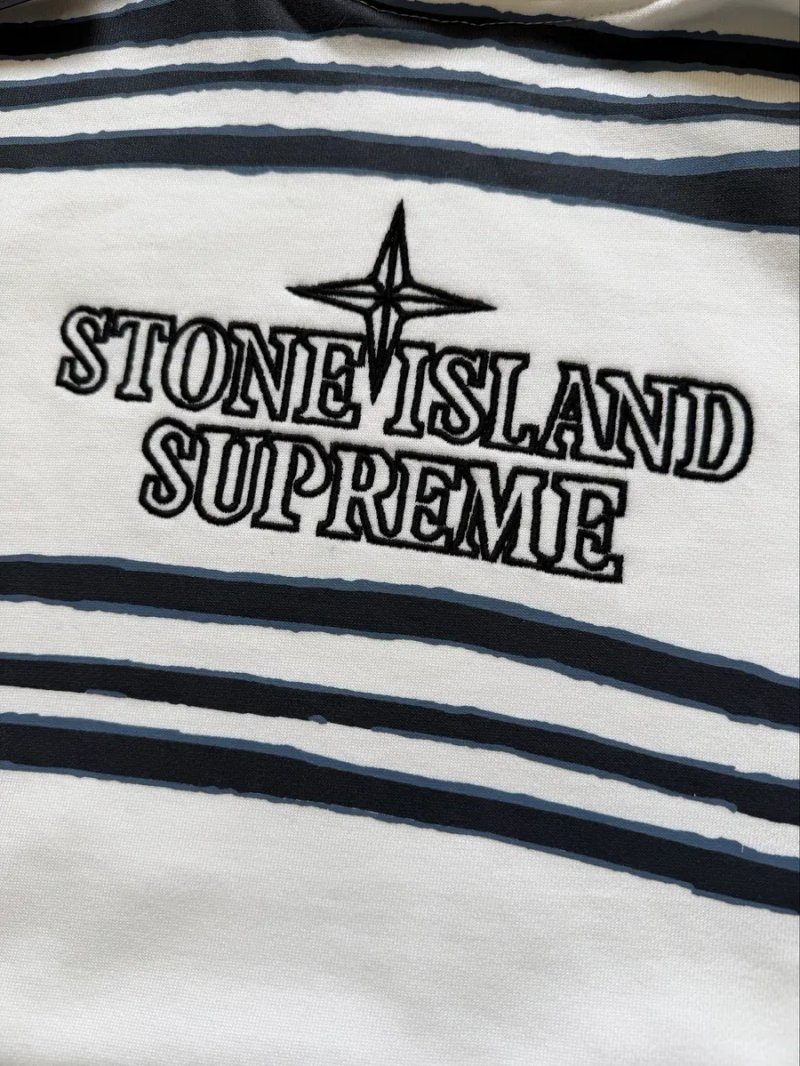 Біла худі Stone Island x Supreme | кофта стон айленд х супрім | худі Supreme Stone Island | стонік х супрім худі | кофта с капюшоном Stone Island — фото 2