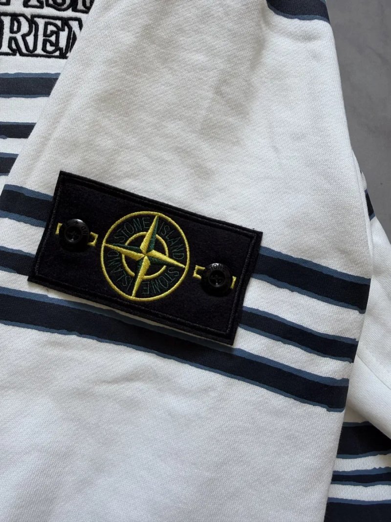 Біла худі Stone Island x Supreme | кофта стон айленд х супрім | худі Supreme Stone Island | стонік х супрім худі | кофта с капюшоном Stone Island — фото 3